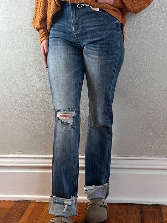 Terri High Rise Straight Jean I Risen